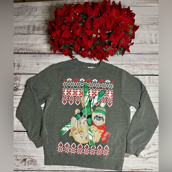 Unisex size m medium sloth Christmas holiday sweater - Picture 1 of 2